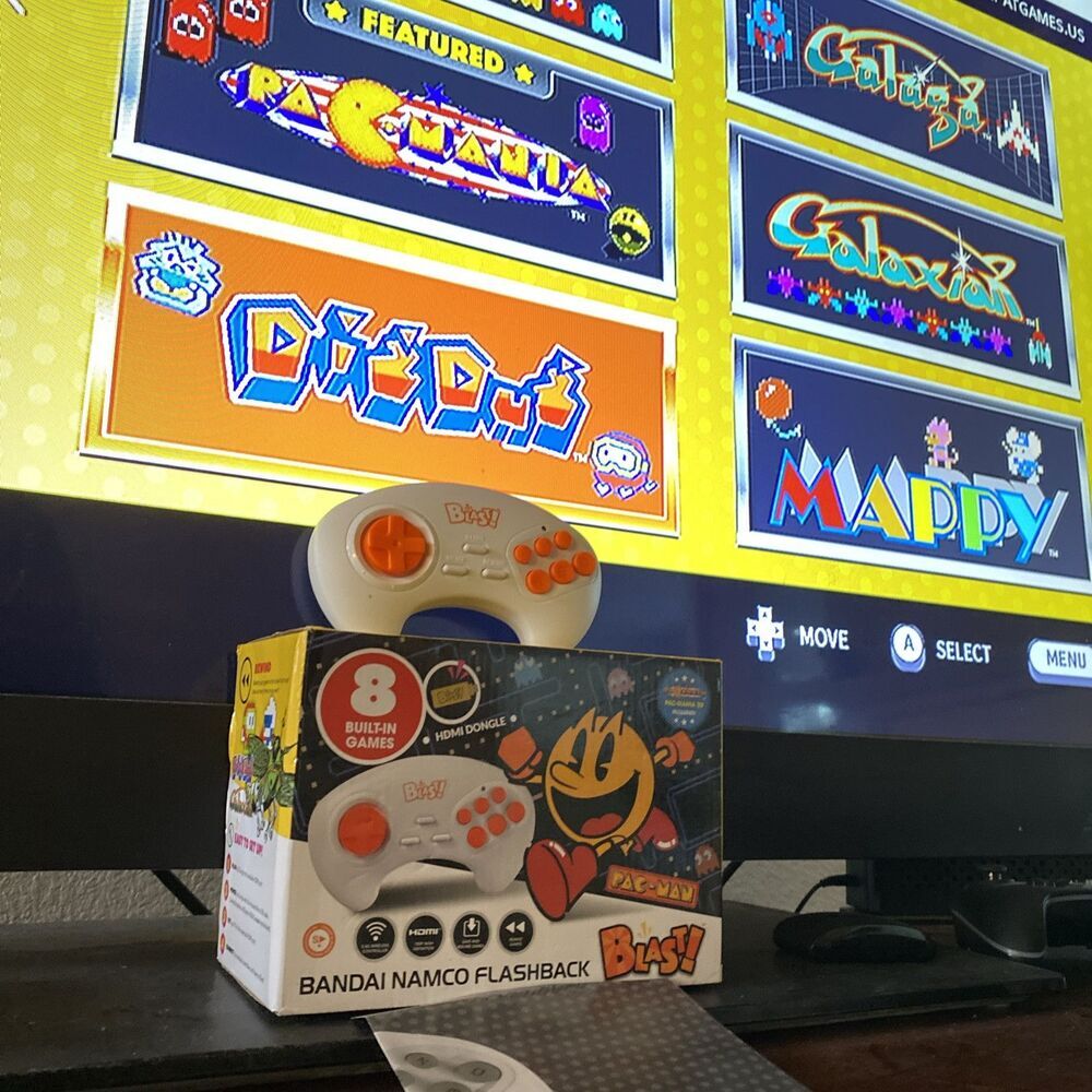 Bandai Namco Flashback Blast Pac-Man HDMI Dongle Video Game 8 Games Console
